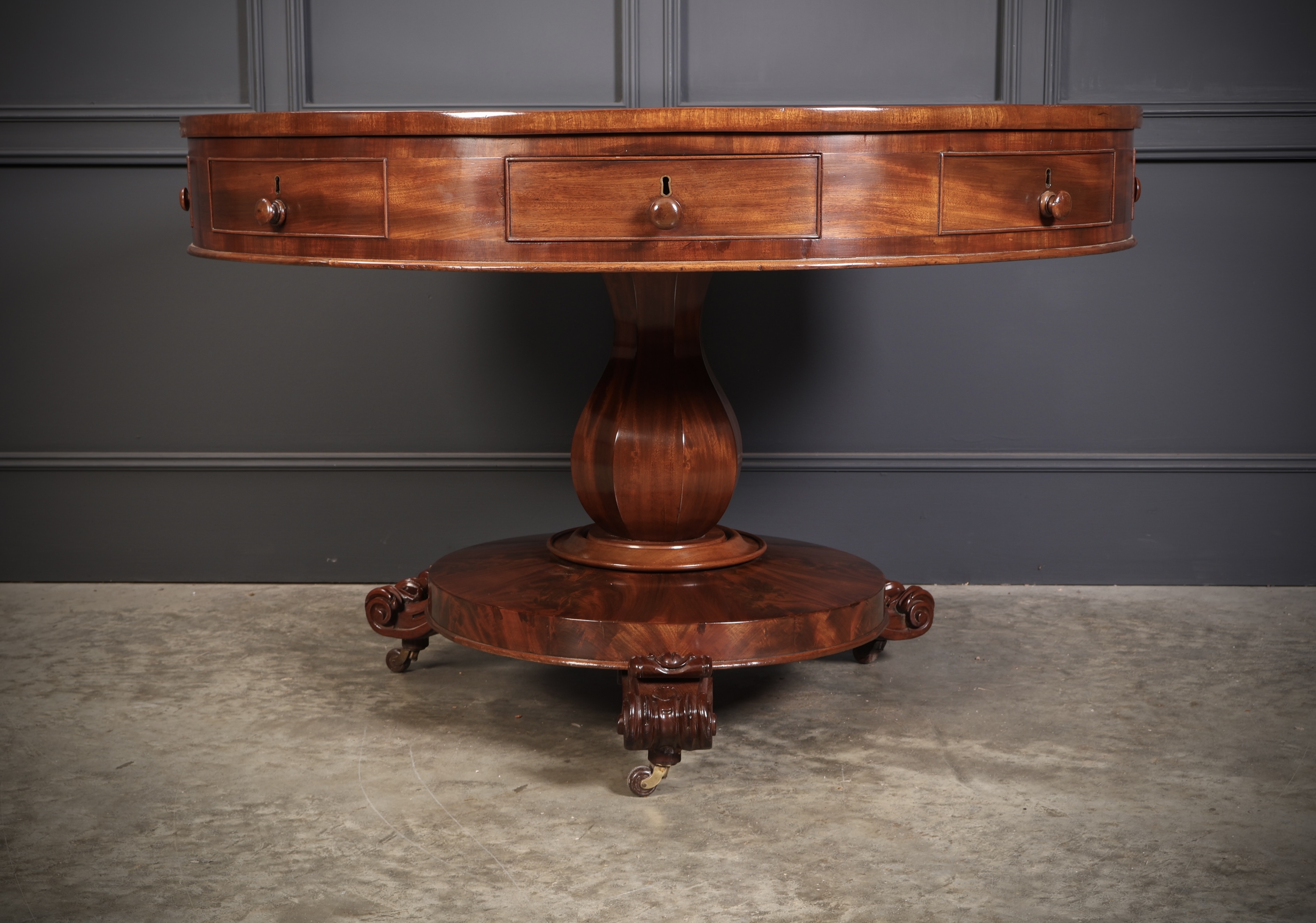 William IV Mahogany Drum Table centre table Antique Furniture 5